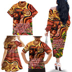 Custom Father's Day Australia Family Matching Off The Shoulder Long Sleeve Dress and Hawaiian Shirt Best Dad Ever Aboriginal Art