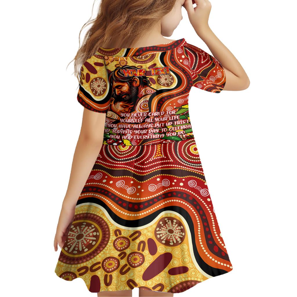Custom Father's Day Australia Family Matching Off Shoulder Maxi Dress and Hawaiian Shirt Best Dad Ever Aboriginal Art