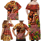 Custom Father's Day Australia Family Matching Off Shoulder Maxi Dress and Hawaiian Shirt Best Dad Ever Aboriginal Art