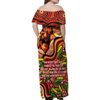 Custom Father's Day Australia Family Matching Off Shoulder Maxi Dress and Hawaiian Shirt Best Dad Ever Aboriginal Art