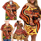 Custom Father's Day Australia Family Matching Off Shoulder Short Dress and Hawaiian Shirt Best Dad Ever Aboriginal Art