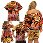 Custom Father's Day Australia Family Matching Off Shoulder Short Dress and Hawaiian Shirt Best Dad Ever Aboriginal Art