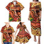Custom Father's Day Australia Family Matching Puletasi and Hawaiian Shirt Best Dad Ever Aboriginal Art
