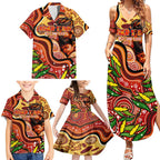 Custom Father's Day Australia Family Matching Summer Maxi Dress and Hawaiian Shirt Best Dad Ever Aboriginal Art