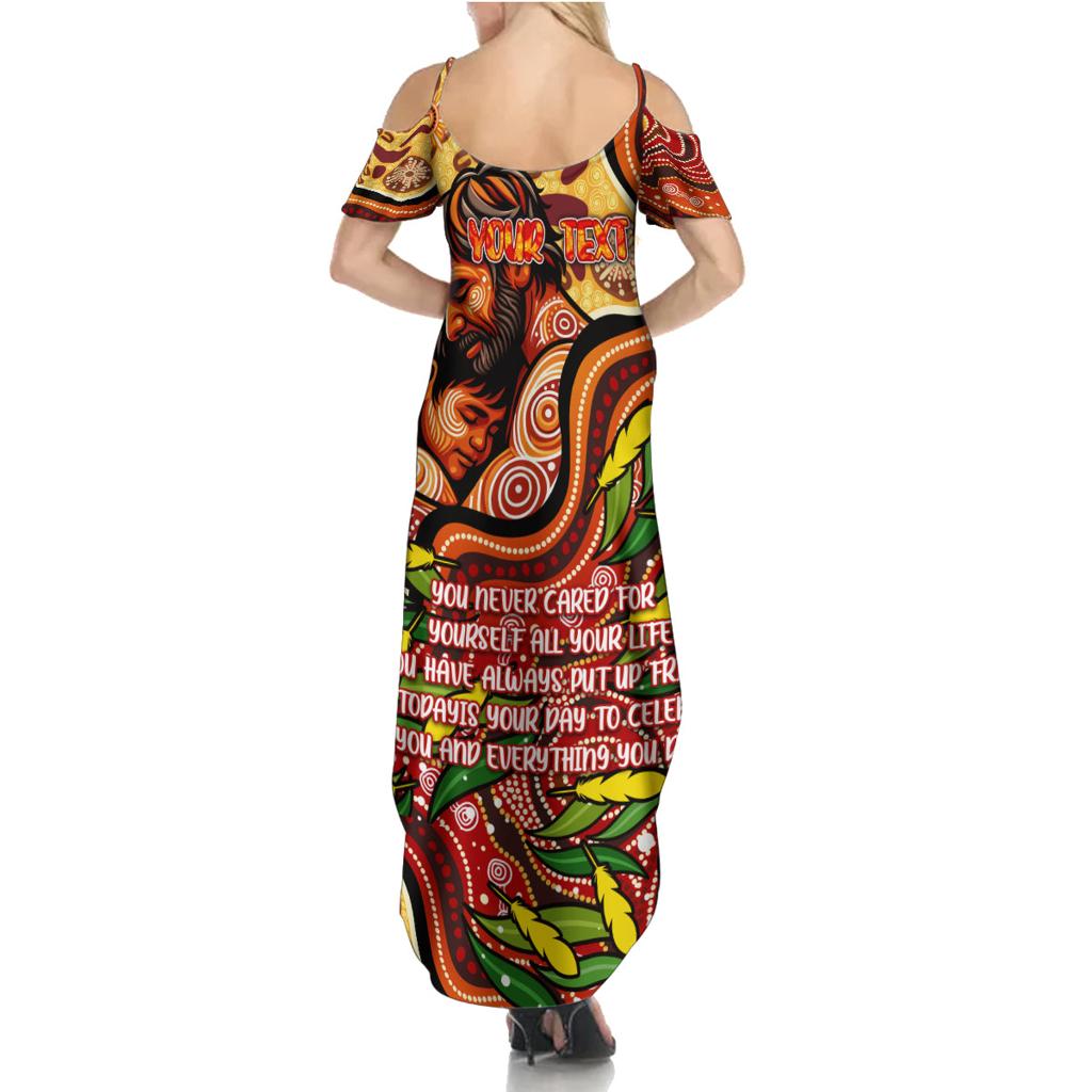 Custom Father's Day Australia Family Matching Summer Maxi Dress and Hawaiian Shirt Best Dad Ever Aboriginal Art