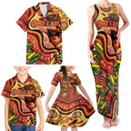 Custom Father's Day Australia Family Matching Tank Maxi Dress and Hawaiian Shirt Best Dad Ever Aboriginal Art