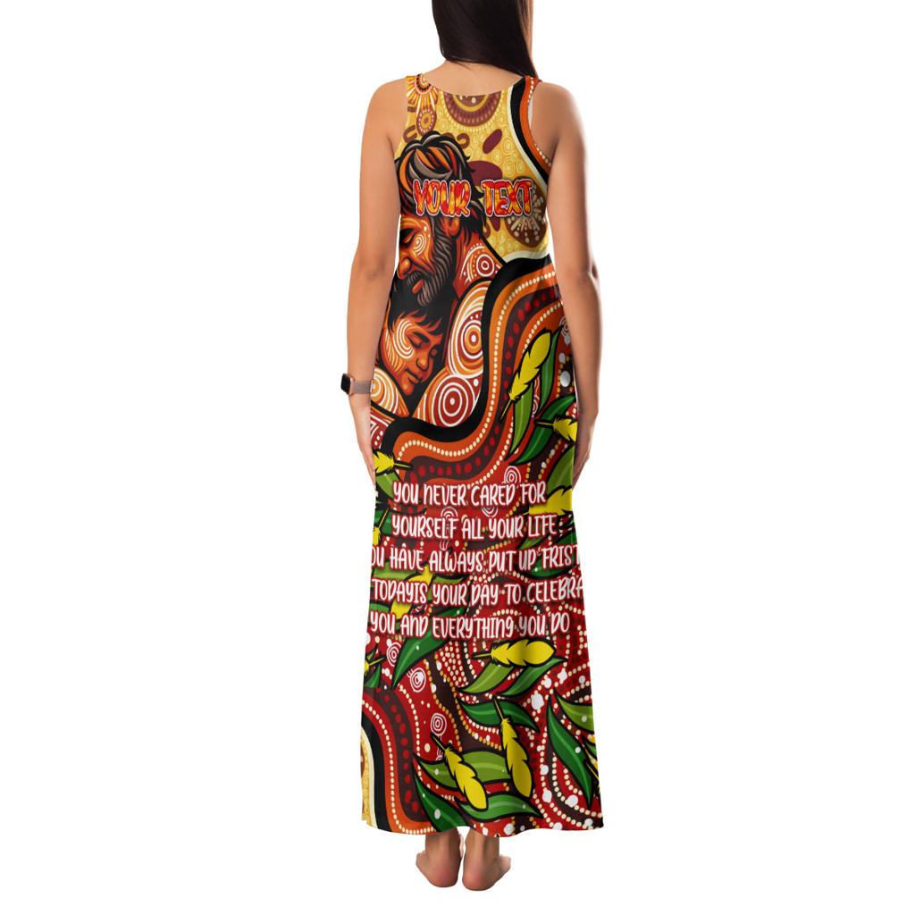 Custom Father's Day Australia Family Matching Tank Maxi Dress and Hawaiian Shirt Best Dad Ever Aboriginal Art