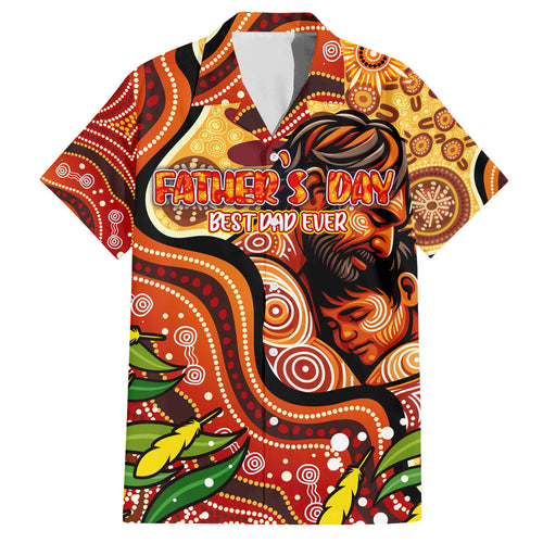 Custom Father's Day Australia Hawaiian Shirt Best Dad Ever Aboriginal Art