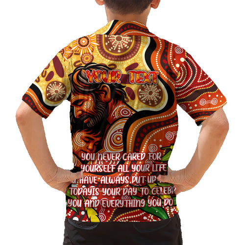 Custom Father's Day Australia Hawaiian Shirt Best Dad Ever Aboriginal Art