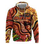 Custom Father's Day Australia Hoodie Best Dad Ever Aboriginal Art