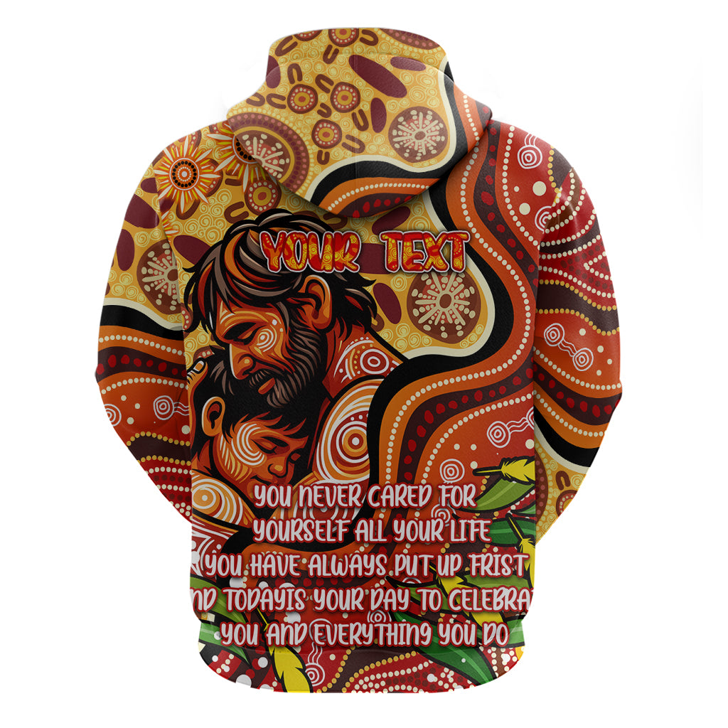 Custom Father's Day Australia Hoodie Best Dad Ever Aboriginal Art