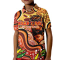 Custom Father's Day Australia Kid Polo Shirt Best Dad Ever Aboriginal Art
