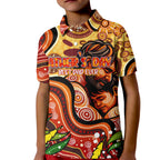 Custom Father's Day Australia Kid Polo Shirt Best Dad Ever Aboriginal Art