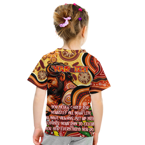 Custom Father's Day Australia Kid T Shirt Best Dad Ever Aboriginal Art