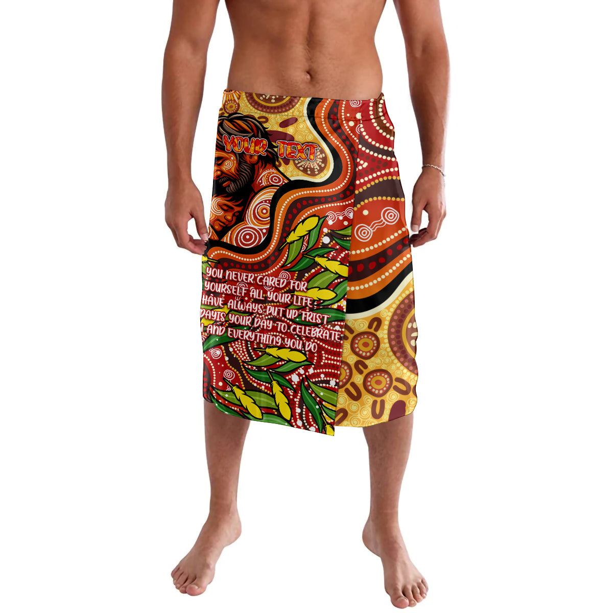 Custom Father's Day Australia Lavalava Best Dad Ever Aboriginal Art