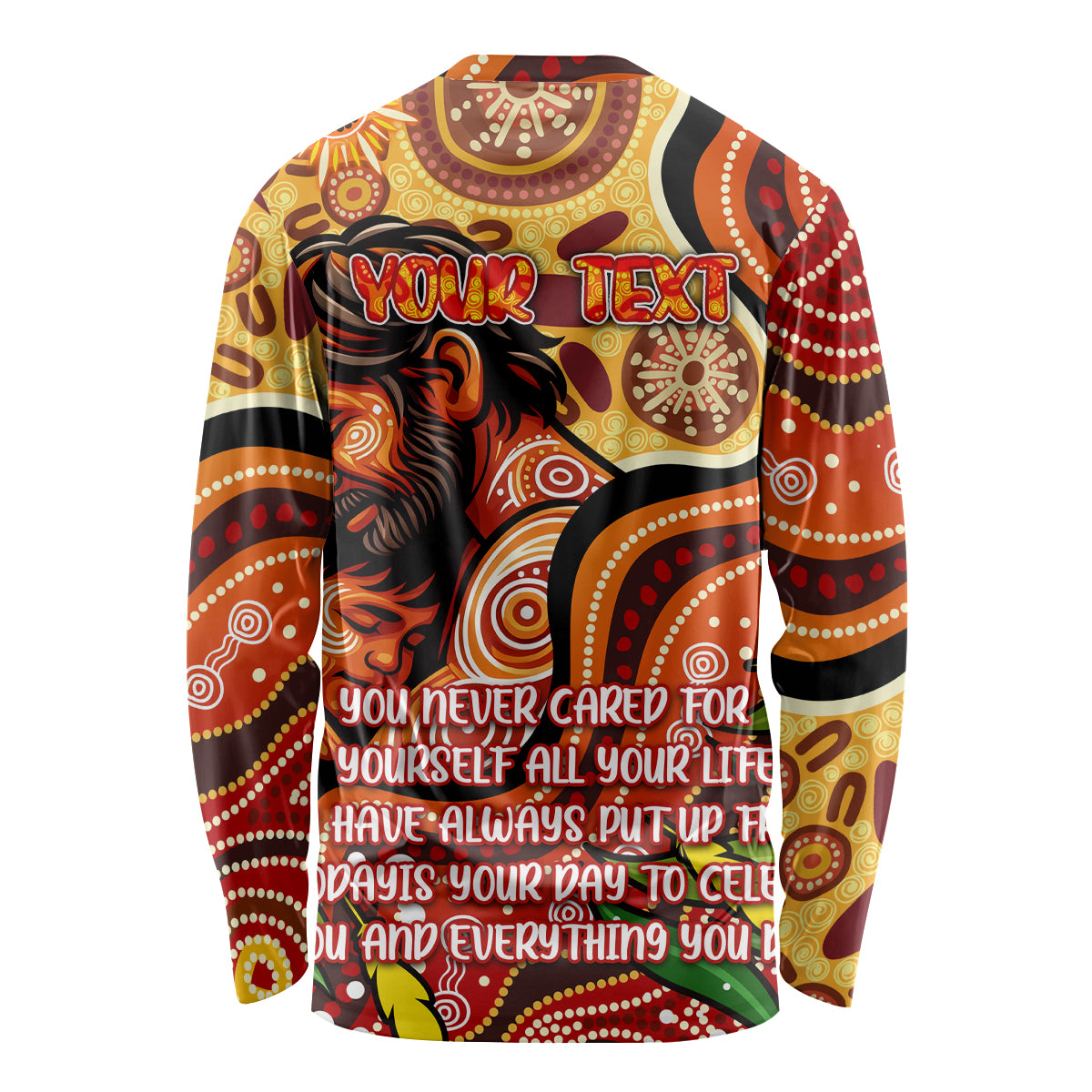 Custom Father's Day Australia Long Sleeve Shirt Best Dad Ever Aboriginal Art