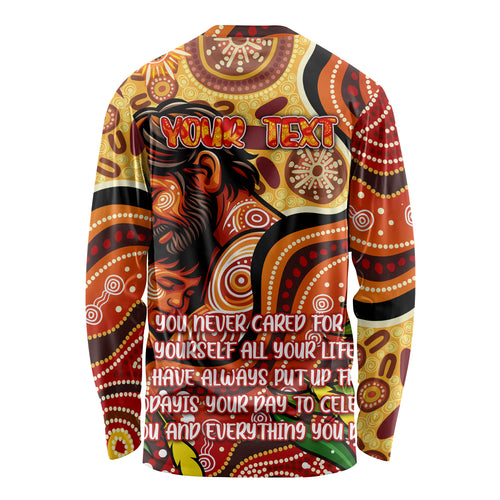 Custom Father's Day Australia Long Sleeve Shirt Best Dad Ever Aboriginal Art