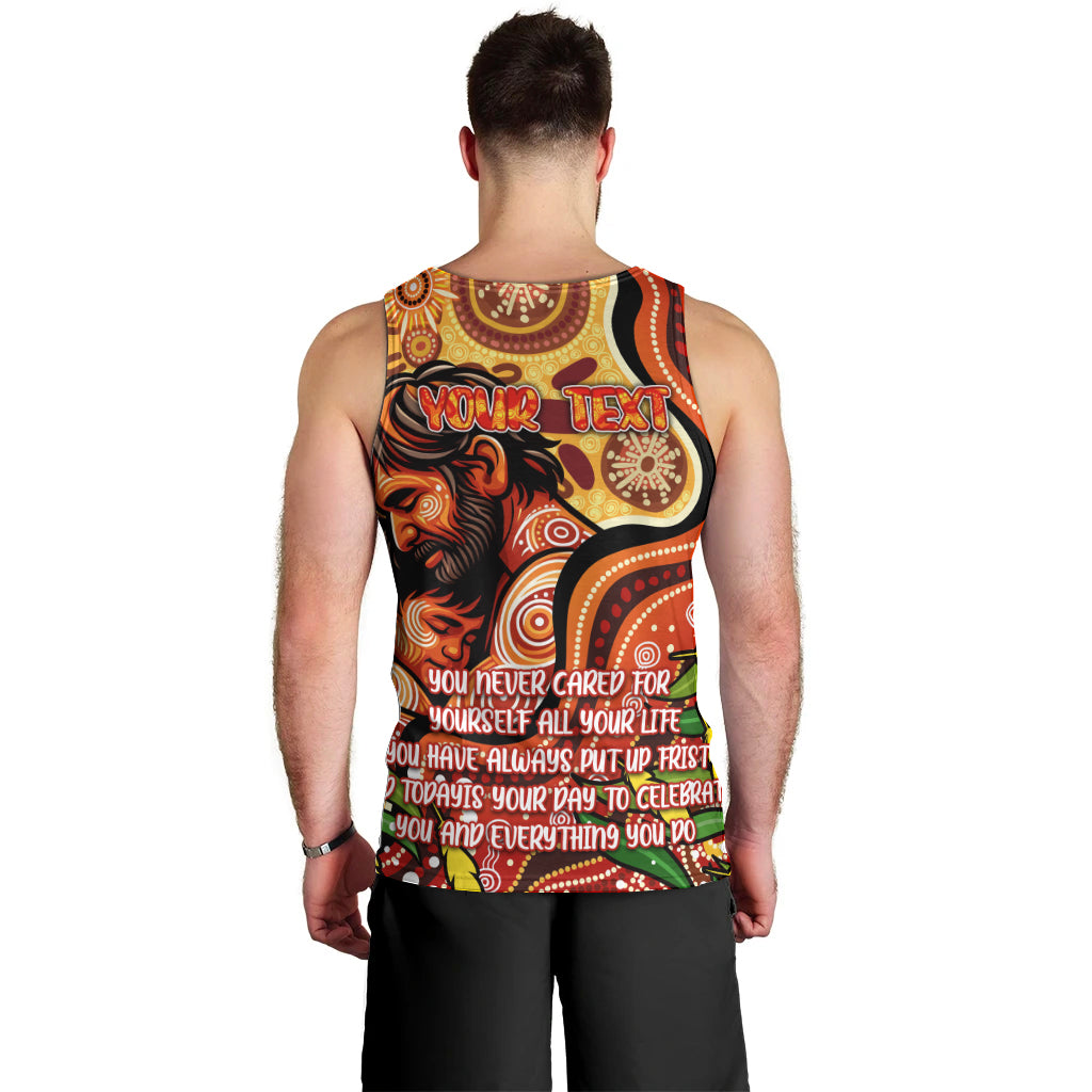Custom Father's Day Australia Men Tank Top Best Dad Ever Aboriginal Art