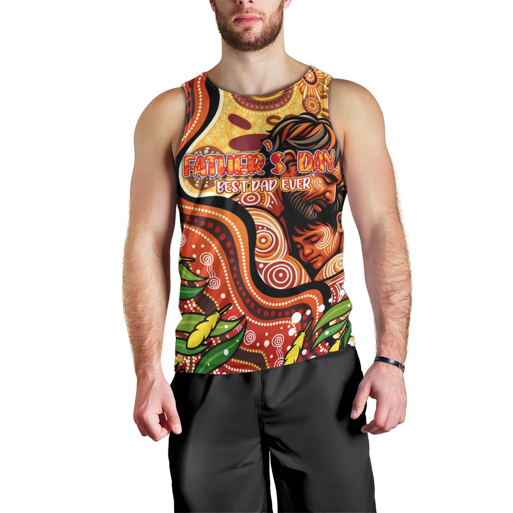 Custom Father's Day Australia Men Tank Top Best Dad Ever Aboriginal Art