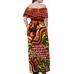 Custom Father's Day Australia Off Shoulder Maxi Dress Best Dad Ever Aboriginal Art