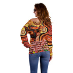 Custom Father's Day Australia Off Shoulder Sweater Best Dad Ever Aboriginal Art