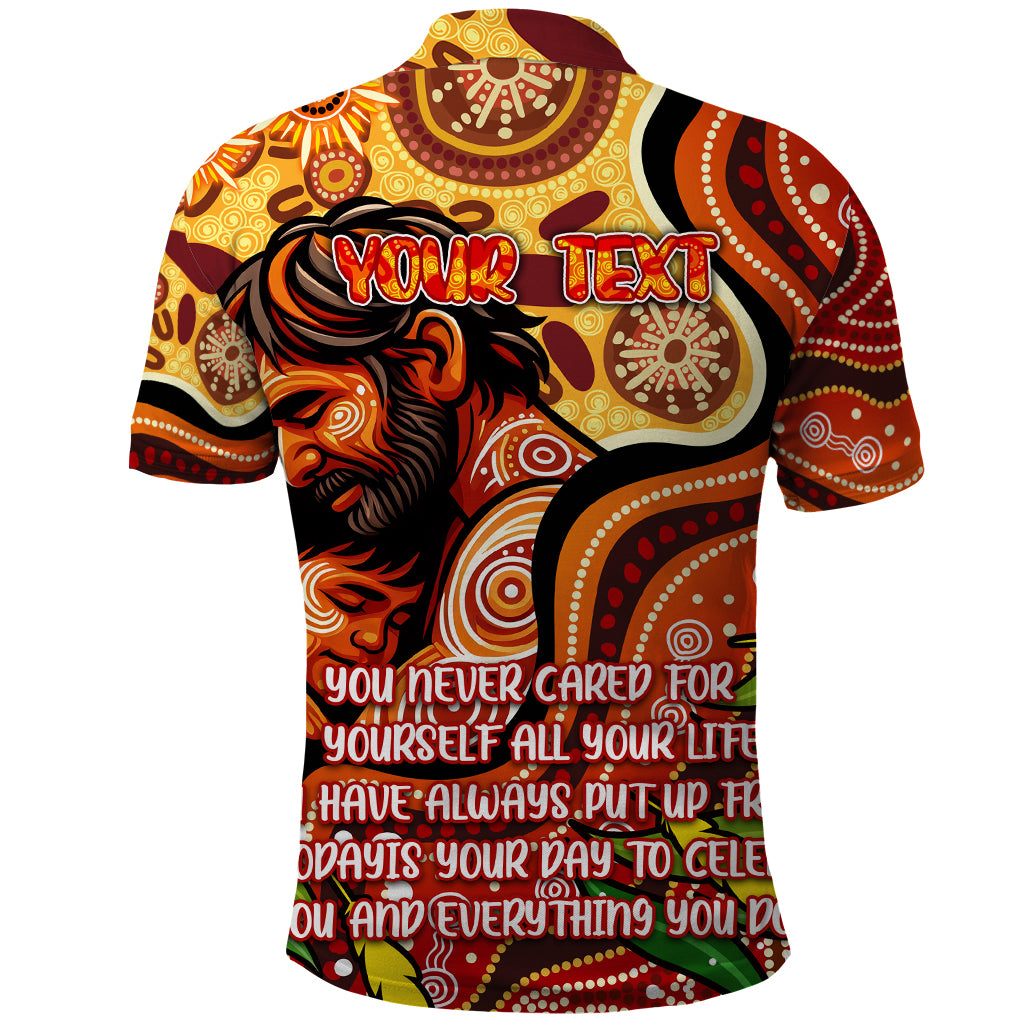 Custom Father's Day Australia Polo Shirt Best Dad Ever Aboriginal Art