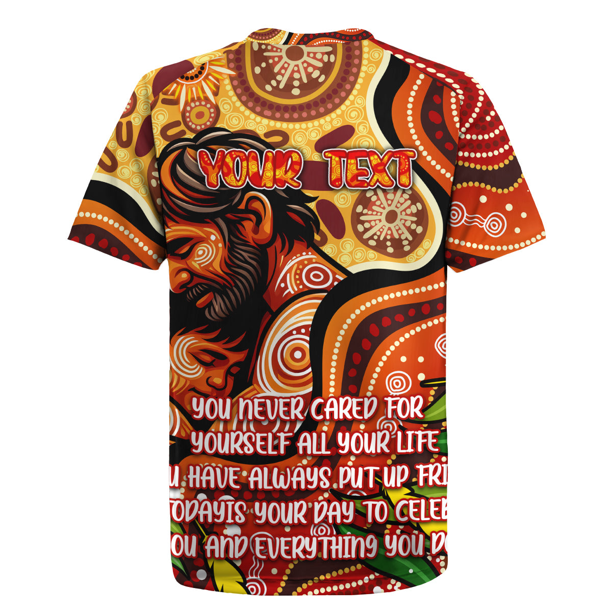 Custom Father's Day Australia Rugby Jersey Best Dad Ever Aboriginal Art