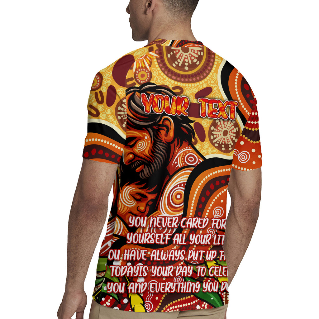 Custom Father's Day Australia Rugby Jersey Best Dad Ever Aboriginal Art
