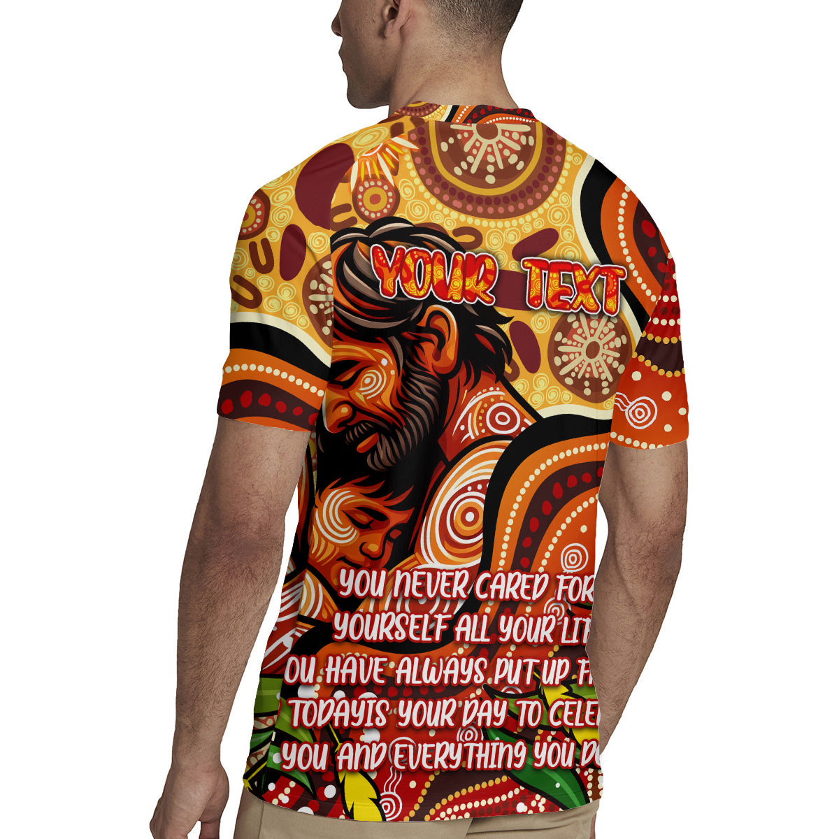 Custom Father's Day Australia Rugby Jersey Best Dad Ever Aboriginal Art