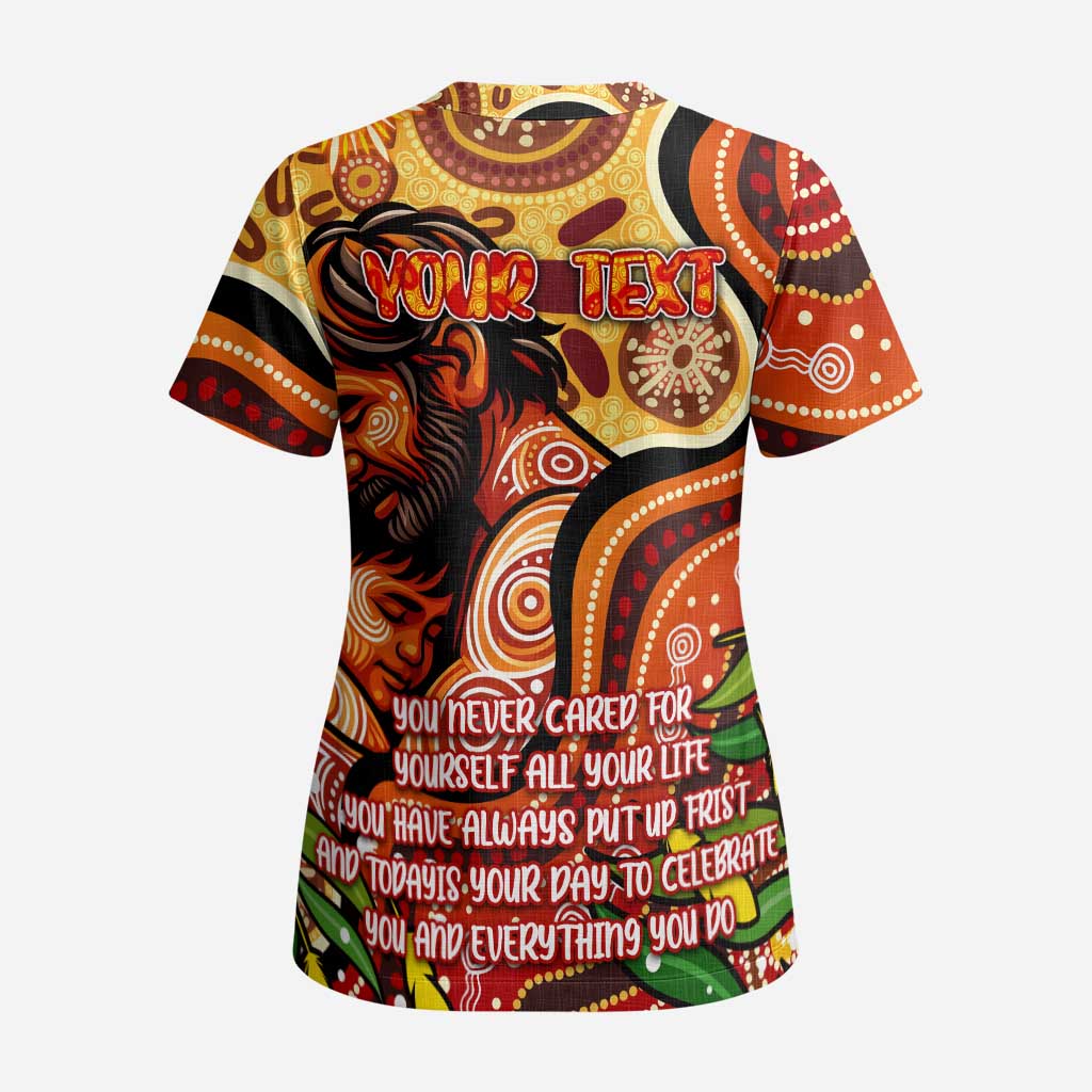 Custom Father's Day Australia Scrub Top Best Dad Ever Aboriginal Art - Aussie Hoodie