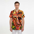Custom Father's Day Australia Scrub Top Best Dad Ever Aboriginal Art - Aussie Hoodie