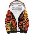 Custom Father's Day Australia Sherpa Hoodie Best Dad Ever Aboriginal Art