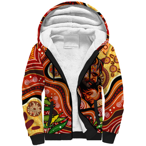 Custom Father's Day Australia Sherpa Hoodie Best Dad Ever Aboriginal Art
