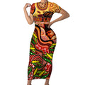 Custom Father's Day Australia Short Sleeve Bodycon Dress Best Dad Ever Aboriginal Art