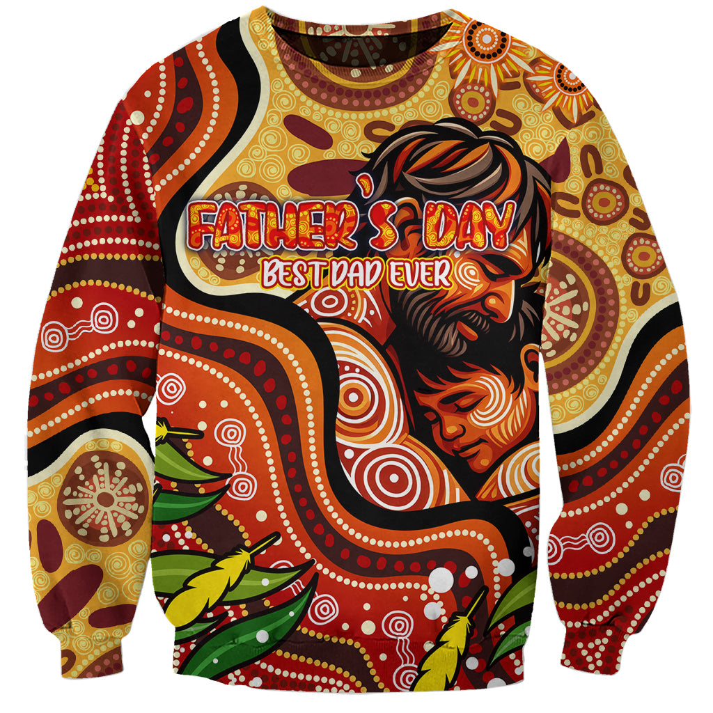 Custom Father's Day Australia Sweatshirt Best Dad Ever Aboriginal Art