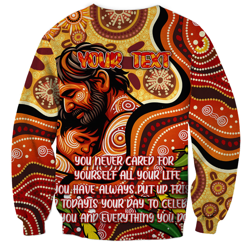 Custom Father's Day Australia Sweatshirt Best Dad Ever Aboriginal Art