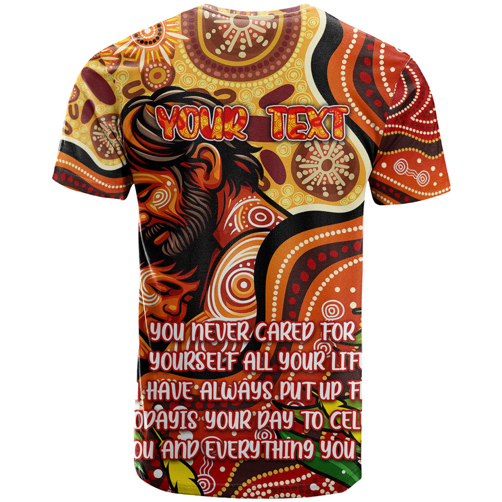 Custom Father's Day Australia T Shirt Best Dad Ever Aboriginal Art