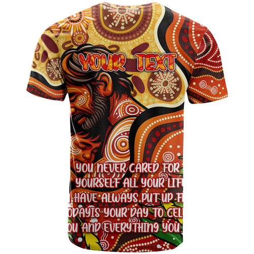 Custom Father's Day Australia T Shirt Best Dad Ever Aboriginal Art
