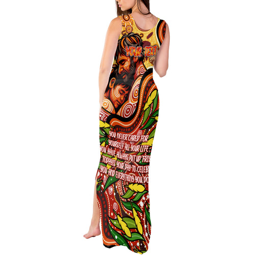 Custom Father's Day Australia Tank Maxi Dress Best Dad Ever Aboriginal Art