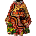 Custom Father's Day Australia Wearable Blanket Hoodie Best Dad Ever Aboriginal Art
