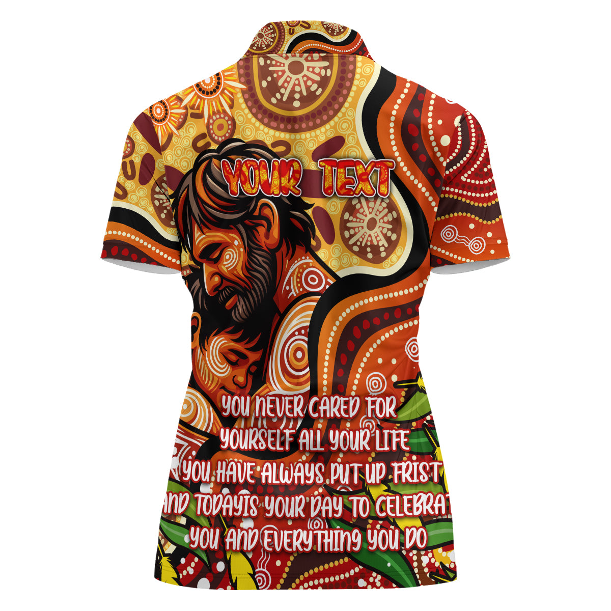 Custom Father's Day Australia Women Polo Shirt Best Dad Ever Aboriginal Art
