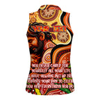 Custom Father's Day Australia Women Sleeveless Polo Shirt Best Dad Ever Aboriginal Art
