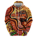 Custom Father's Day Australia Zip Hoodie Best Dad Ever Aboriginal Art