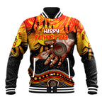 Personalised Happy Father's Day Baseball Jacket Best Dad Australia Aboriginal