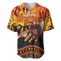 Personalised Happy Father's Day Baseball Jersey Best Dad Australia Aboriginal