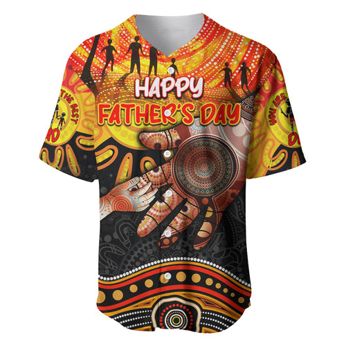 Personalised Happy Father's Day Baseball Jersey Best Dad Australia Aboriginal