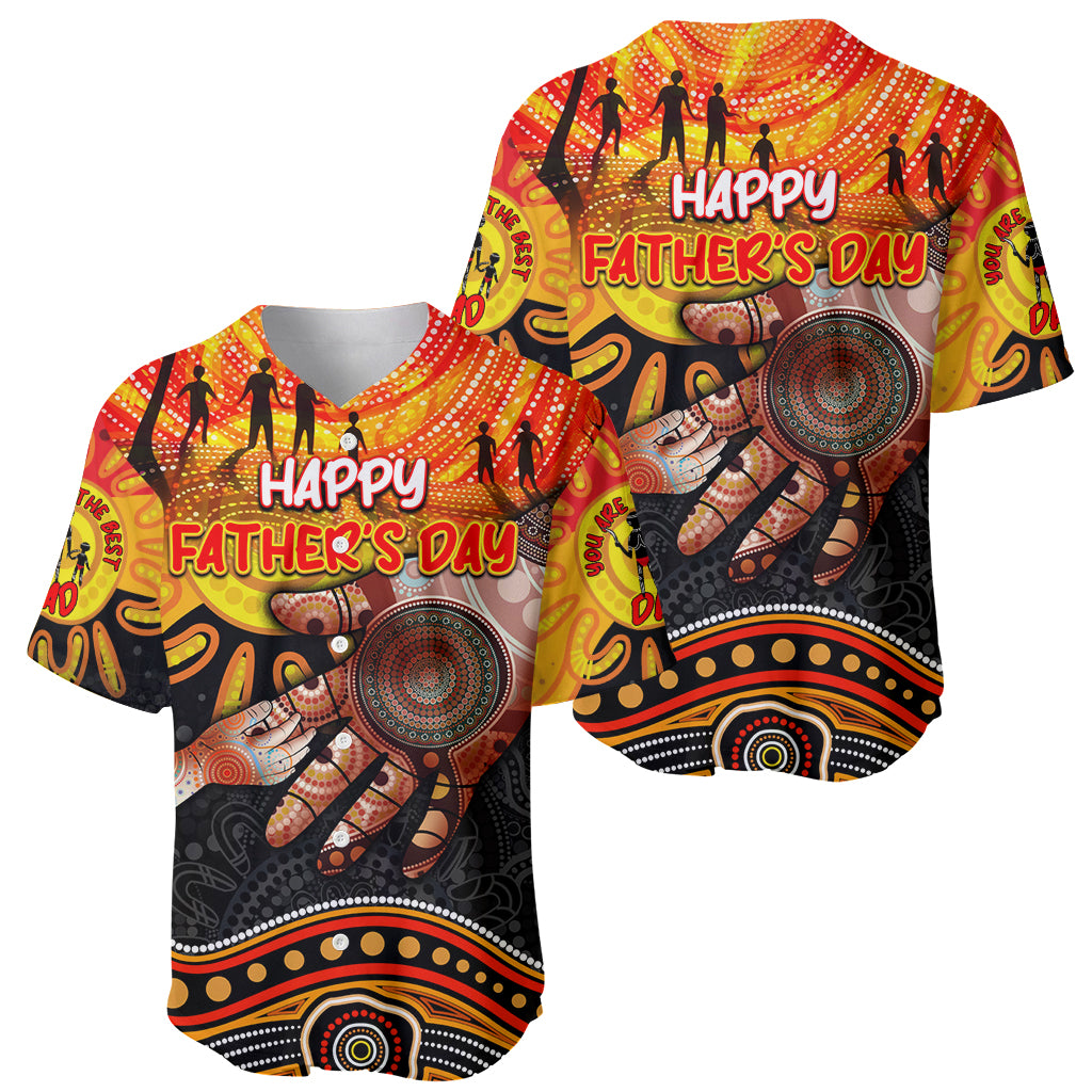 Personalised Happy Father's Day Baseball Jersey Best Dad Australia Aboriginal