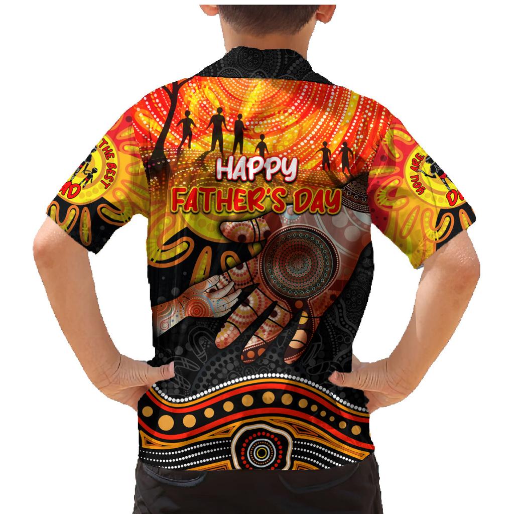 Personalised Happy Father's Day Family Matching Mermaid Dress and Hawaiian Shirt Best Dad Australia Aboriginal