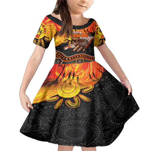 Personalised Happy Father's Day Family Matching Mermaid Dress and Hawaiian Shirt Best Dad Australia Aboriginal