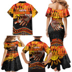 Personalised Happy Father's Day Family Matching Mermaid Dress and Hawaiian Shirt Best Dad Australia Aboriginal